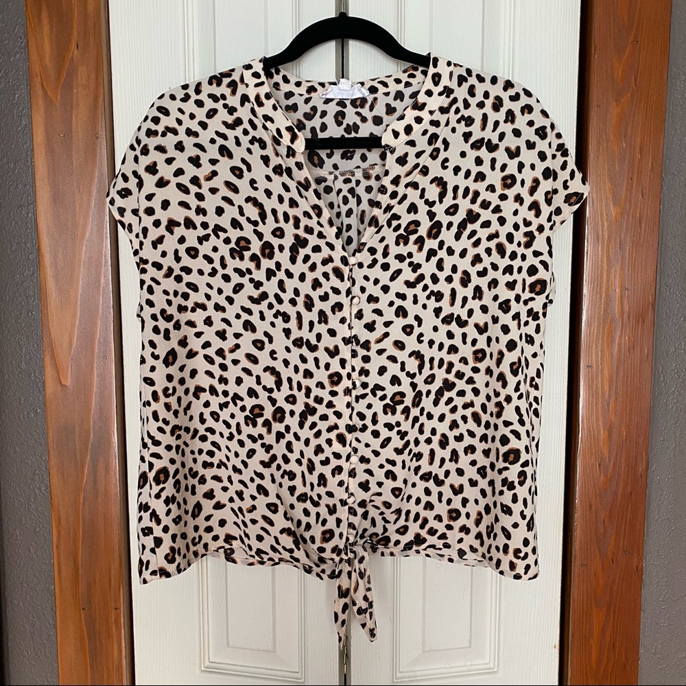 Leopard cheetah animal print blouse